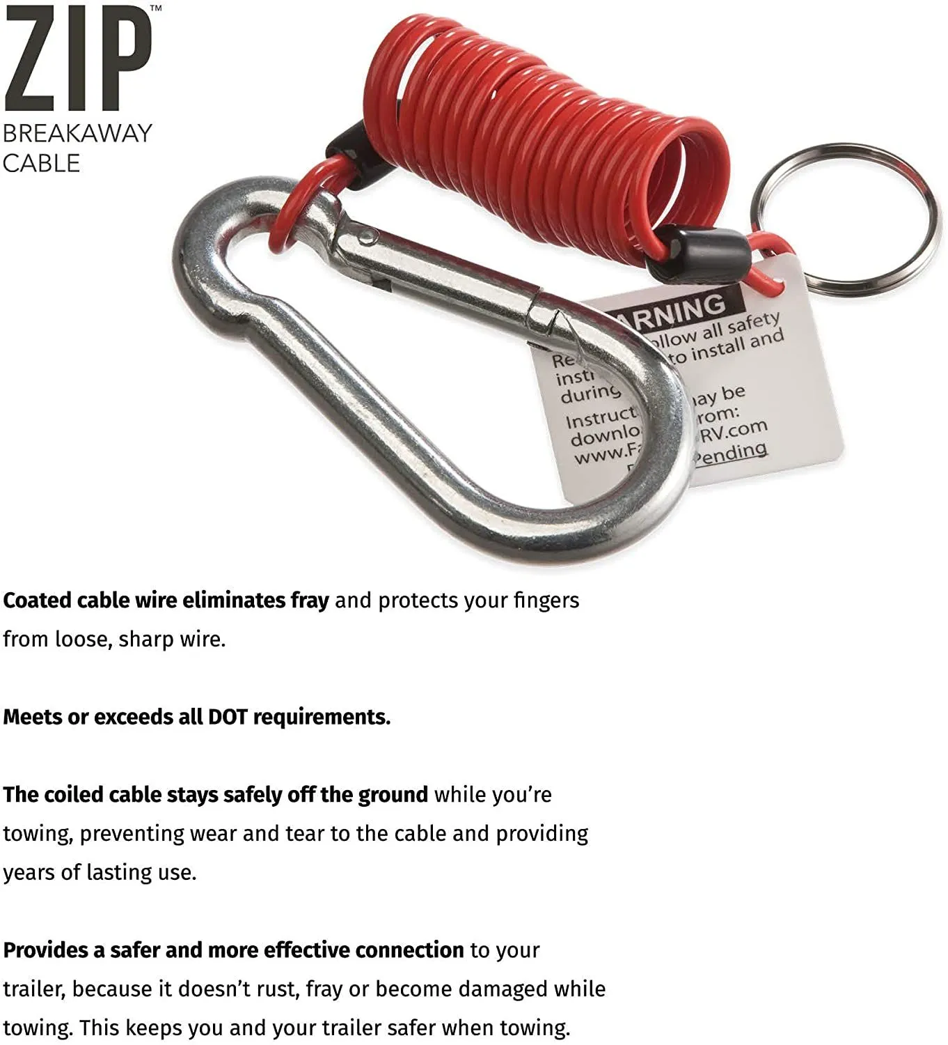 Zip 6' breakaway cable and Pin